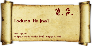 Moduna Hajnal névjegykártya